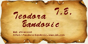 Teodora Bandović vizit kartica